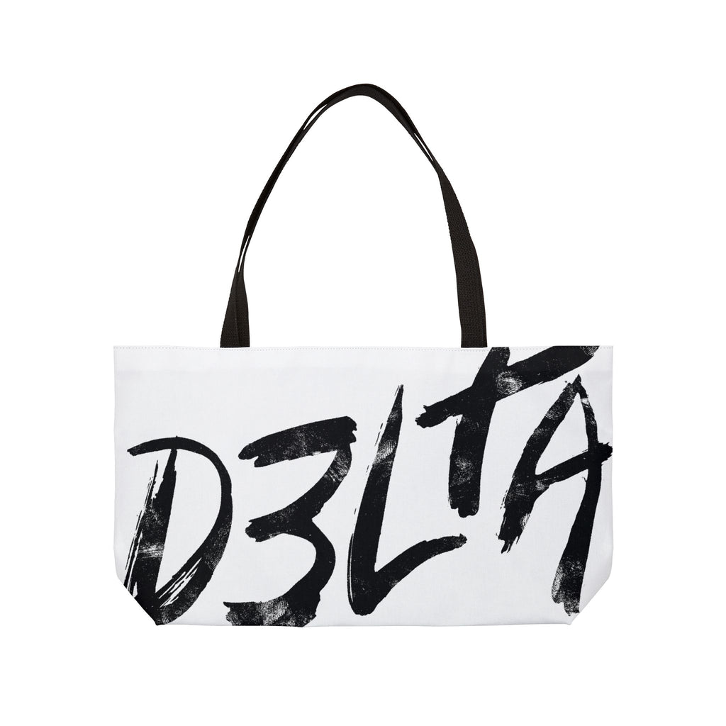 D3LTA - WEEKENDER TOTE BAG White with supersized logo
