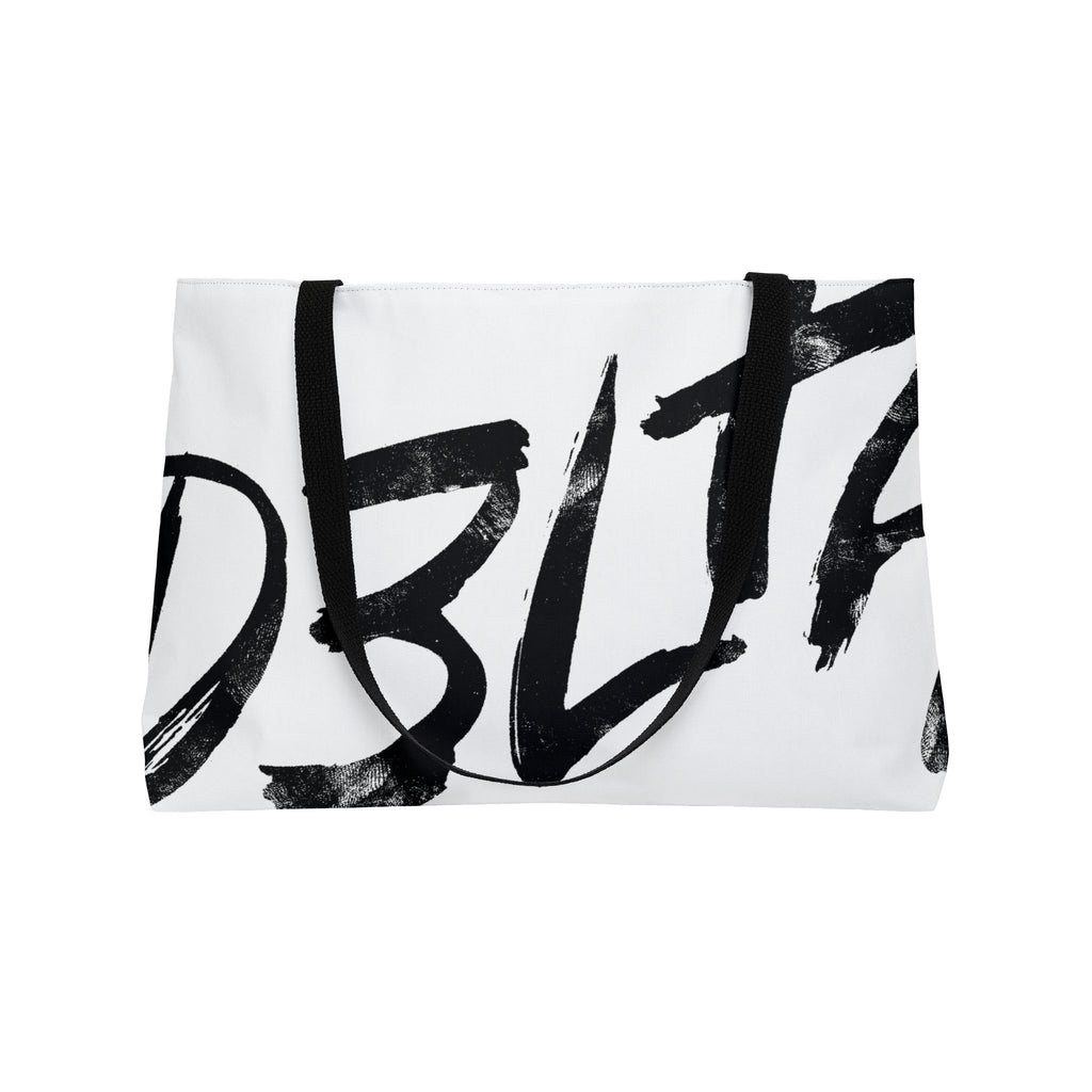 D3LTA - WEEKENDER TOTE BAG White with supersized logo
